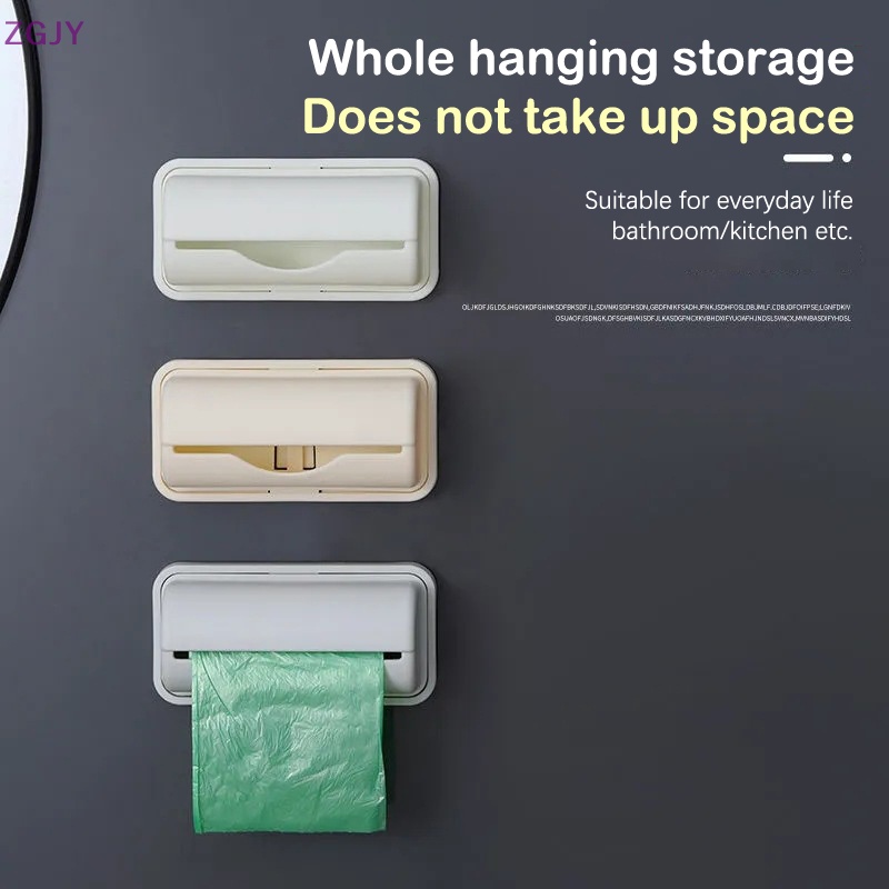 Hộp Đựng Túi Rác Gắn Tường Bằng Nhựa Màu Trơn Tiện Dụng Cho Nhà Bếp / Phòng Tắm Mới