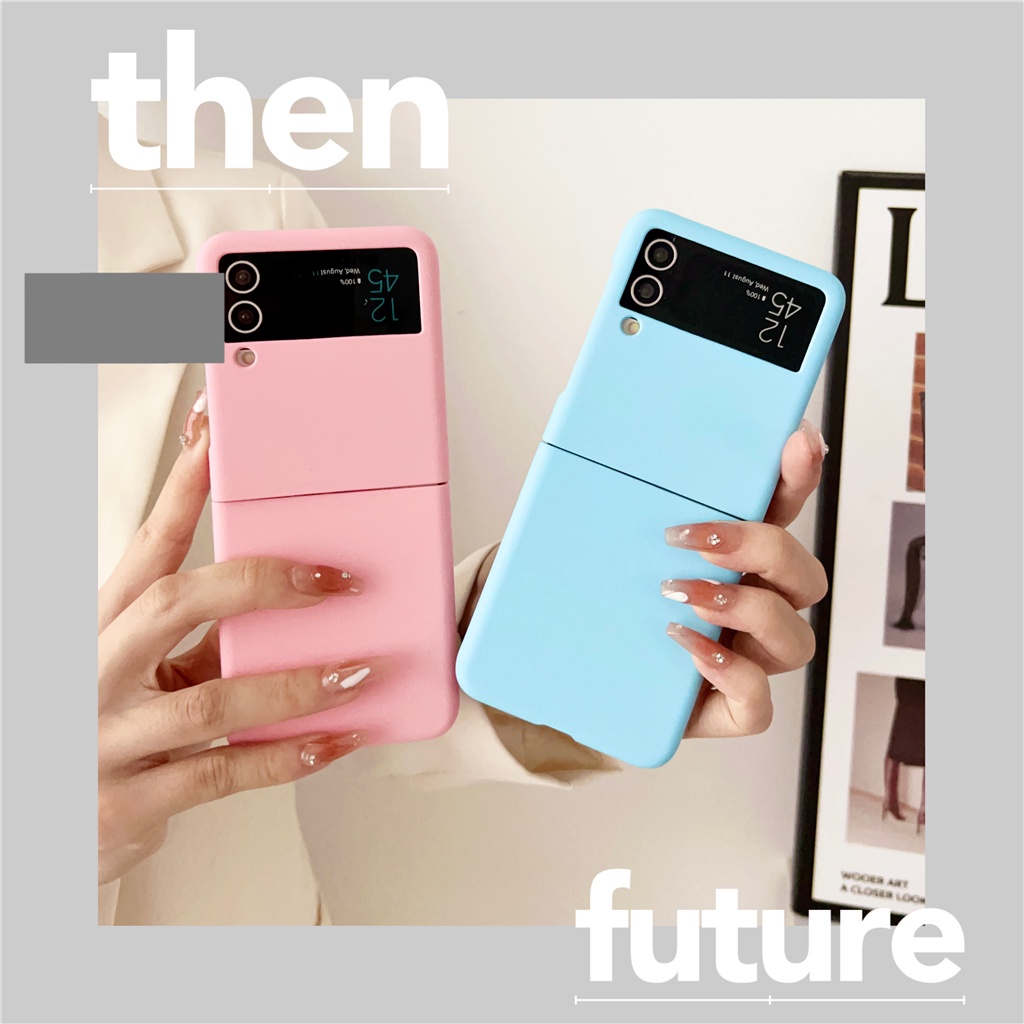 Ốp Điện Thoại Màu Trơn Đơn Giản Cho Samsung Galaxy Z Flip 3 4 5G Z Flip3 Zflip3 Flip4 Zflip4