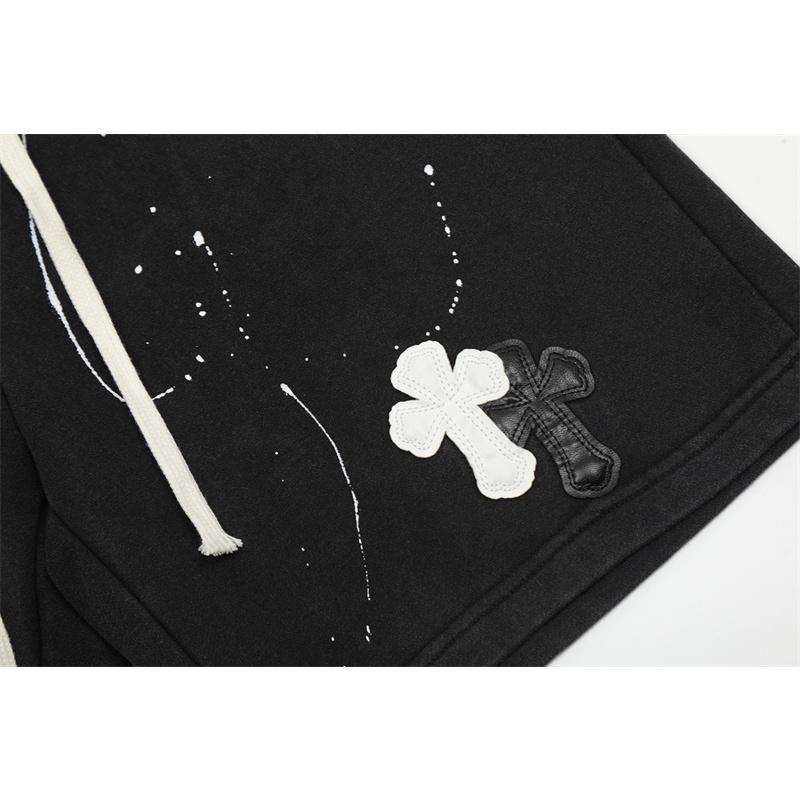 Quần Short Da Nhãn Hiệu Chữ Thập Cổ Điển Chrome hearts