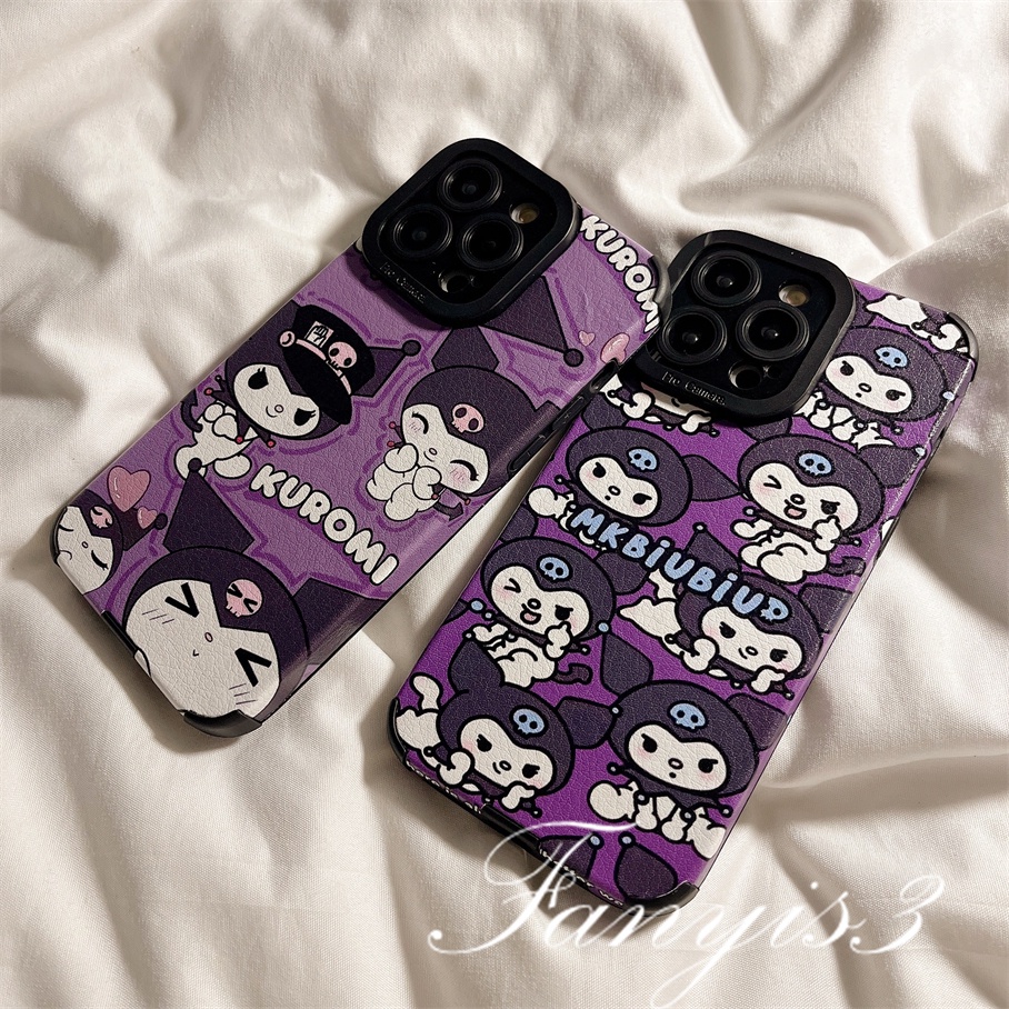 Ốp Điện Thoại TPU Mềm Họa Tiết Kuromi Màu Tím Cho IPhone 14 13 12 11 Pro Max X XR Xs Max 8 7 6 6s Plus SE 2020