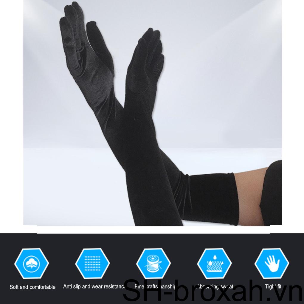 Set 2 Găng Tay Dài 45cm Giữ Ấm Co Giãn Nhiều Màu Sắc Cho Nữ