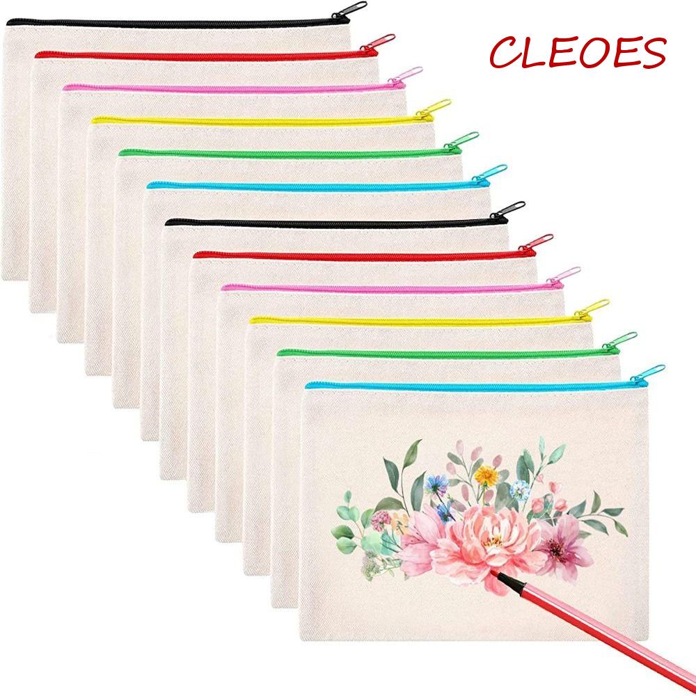 Túi Đựng Bút CLEOES Có Dây Kéo Sức Chứa Lớn 6 Màu Sắc Để Bàn Cho Học Sinh