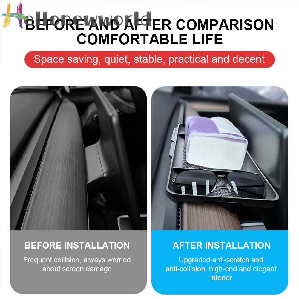 Hộp Đựng Đồ Dùng Màu Đen Bằng TPU Chống Trượt Tiện Dụng Cho Tesla Model 3 Y