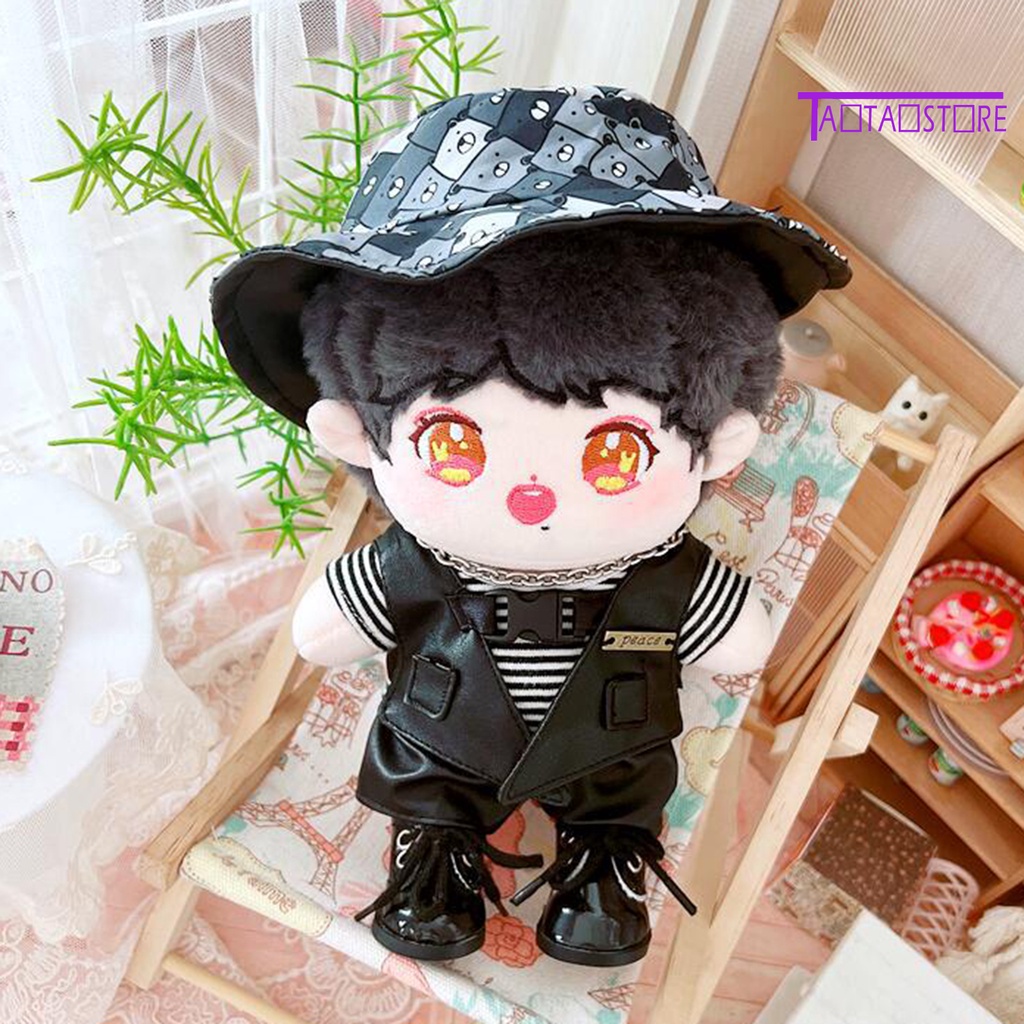 Áo Khoác Giả Da Mini Kèm Nón Dành Cho Búp Bê 20cm