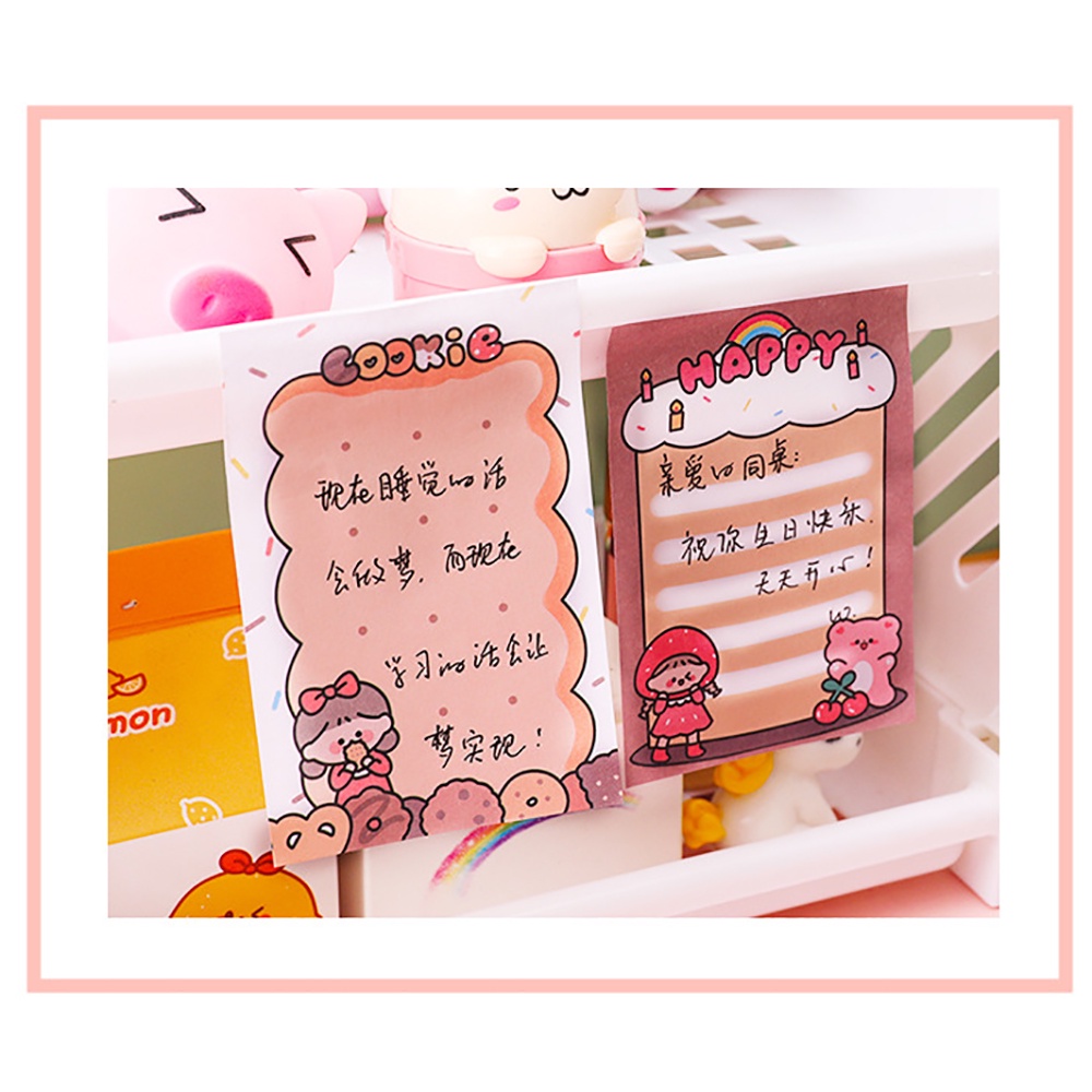 Bộ 80 Tờ Giấy Ghi Chú Họa Tiết Hoạt Hình Dễ Thương Dành Cho Học Sinh