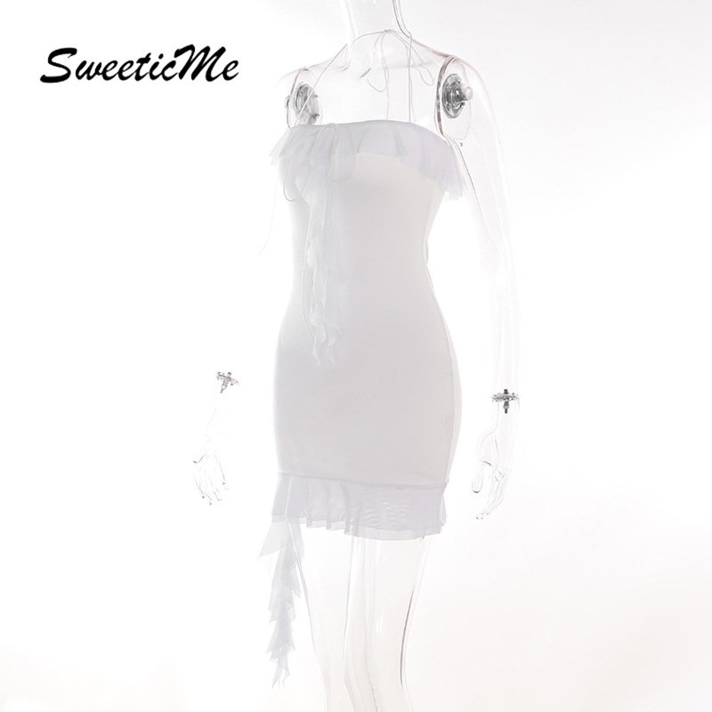 Đầm Ngắn Hai Dây Dáng Ôm Màu Trơn Thời Trang Mới 2023 Dành Cho Bạn Nữ