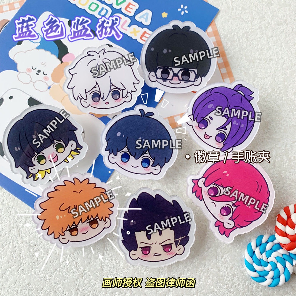 BLUE LOCK Trâm Cài Áo Hình Tù Nhân Màu Xanh Dương