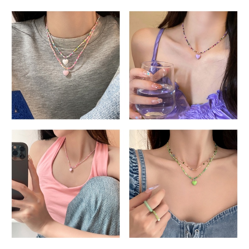 Vòng Cổ Choker Mặt Trái Tim Ngọt Ngào Dễ Thương Thời Trang