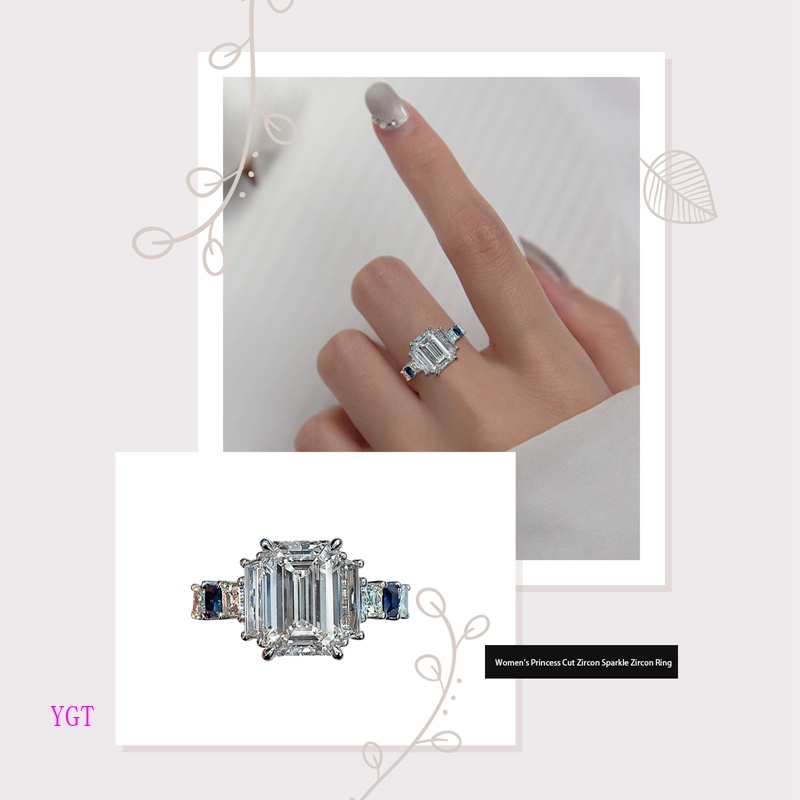 Ygt Nhẫn Đính Đá Zircon Đơn Giản Thời Trang Dành Cho Nữ