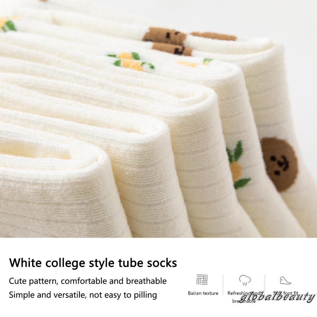 Vớ Thể Thao Co Giãn Thoáng Khí Mềm Mại Họa Tiết Hoạt Hình Dễ Thương Cho Nữ