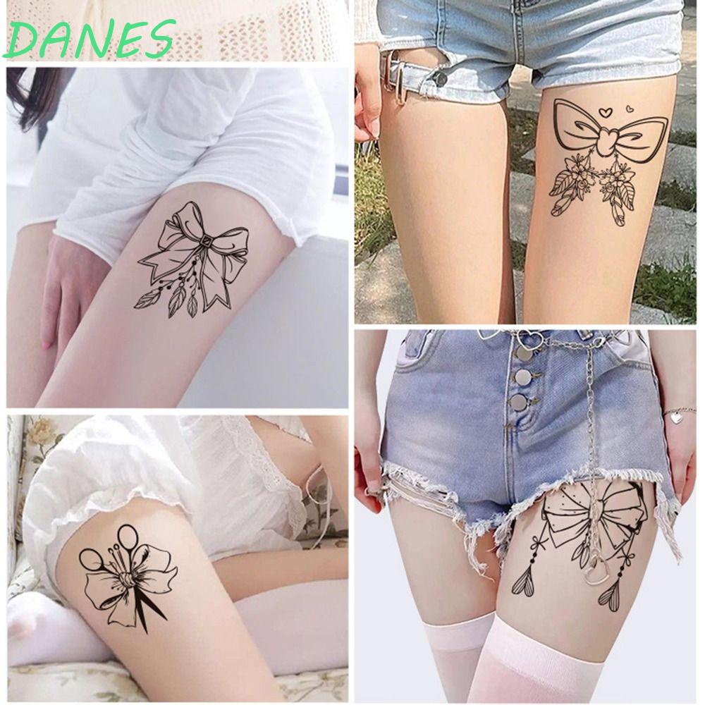 Daniels Hình Xăm Dán Nghệ Thuật Cơ Thể Chống Thấm Mồ Hôi Thắt Nơ Lưới Màu Đỏ Phong Cách Ins Dành Cho Người Lớn