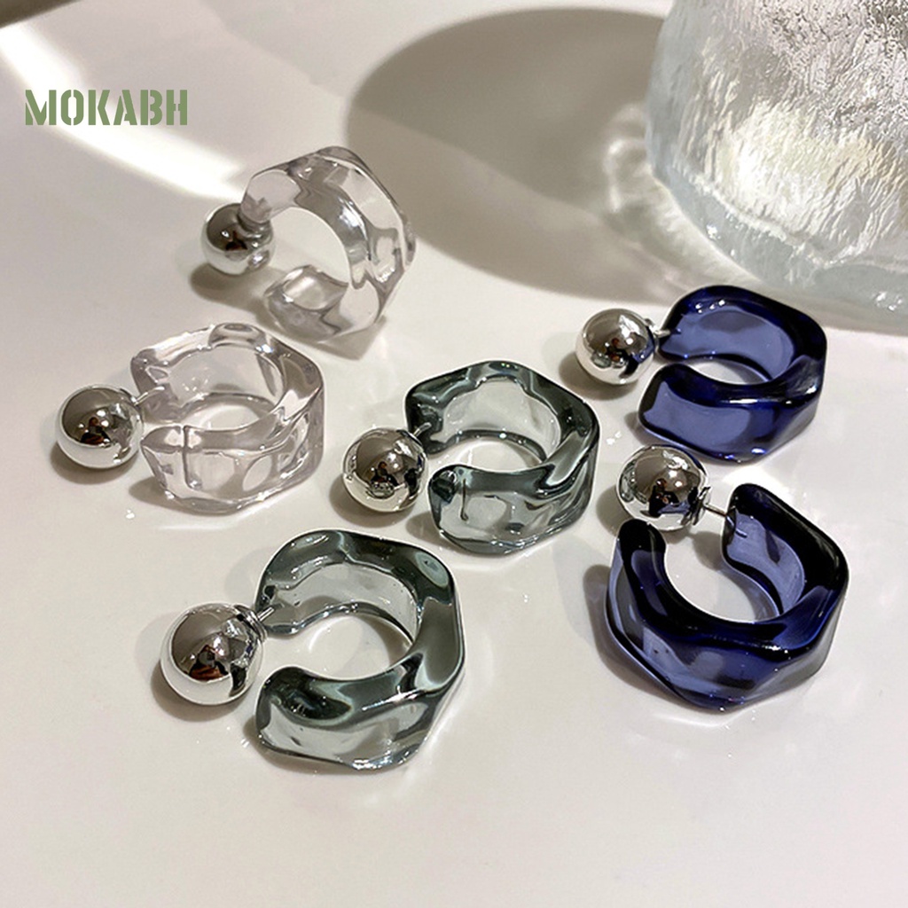 1 Đôi Bông Tai Nữ Hình Chữ C Không Phai Màu Chống Mồ Hôi Và Chống Rơi Vỡ Không Dị Ứng