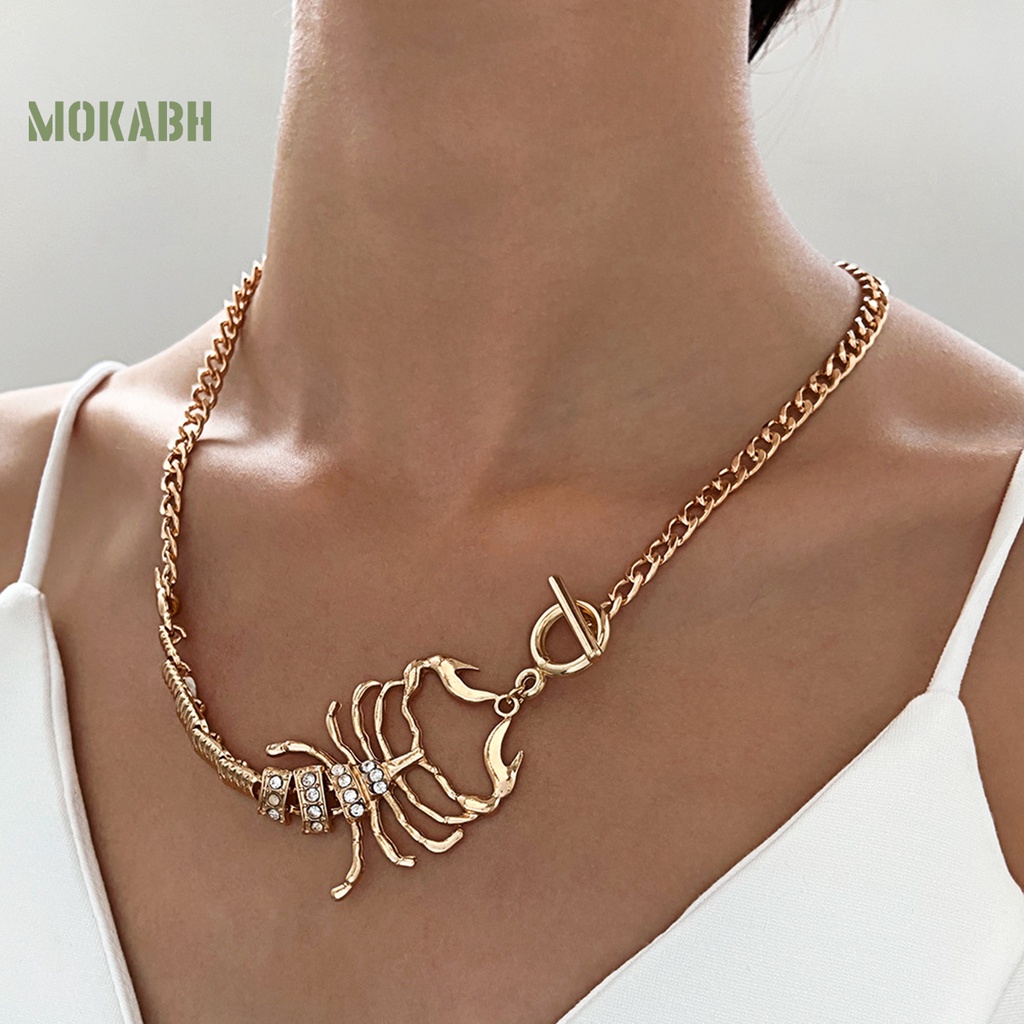 [Mới] Vòng Cổ Hình Bọ Cạp Đính Đá Thời Trang Hip Hop Punk Cá Tính Dành Cho Nữ