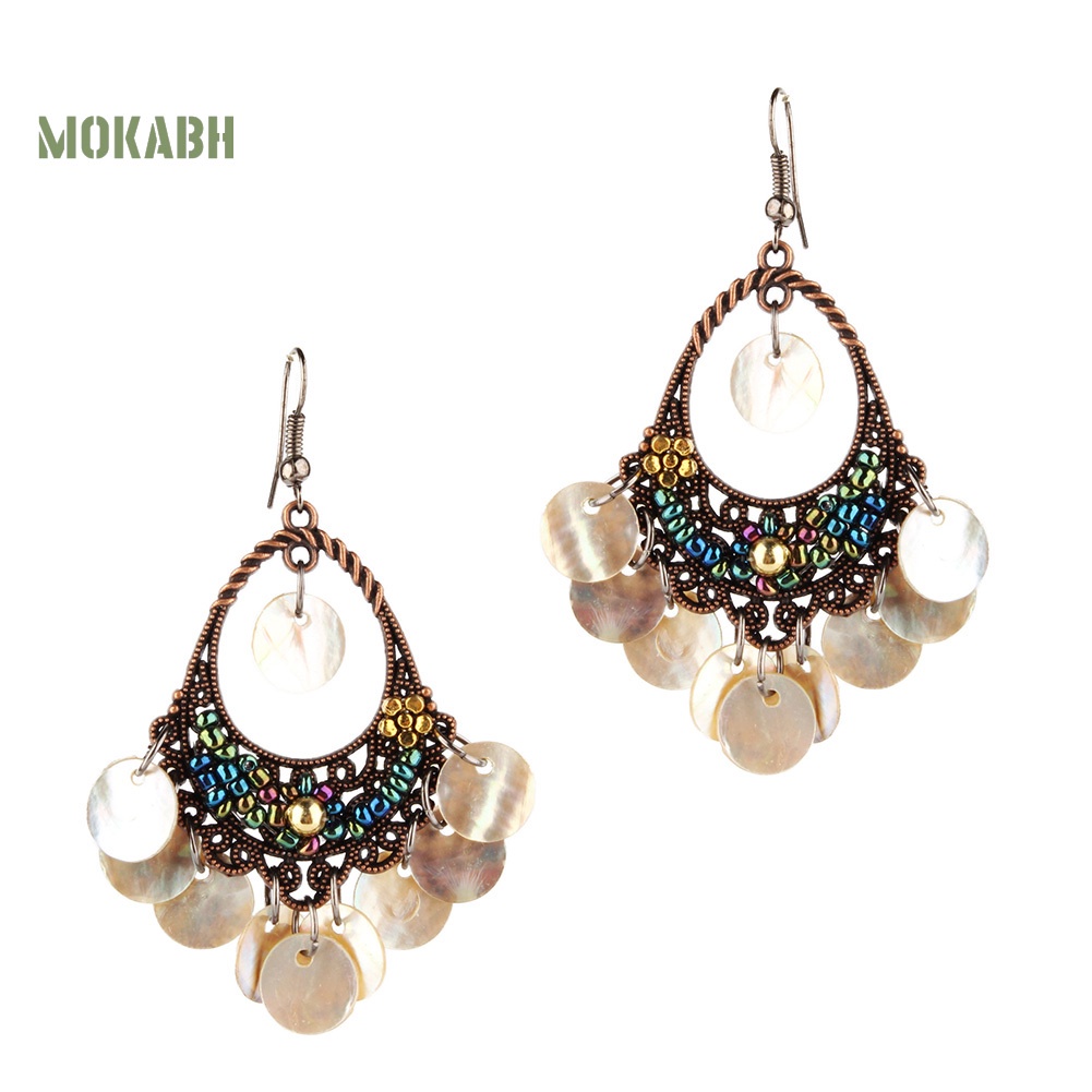 Bông Tai Hình Đĩa Tròn Phong Cách Bohemian Thời Trang Cho Nữ