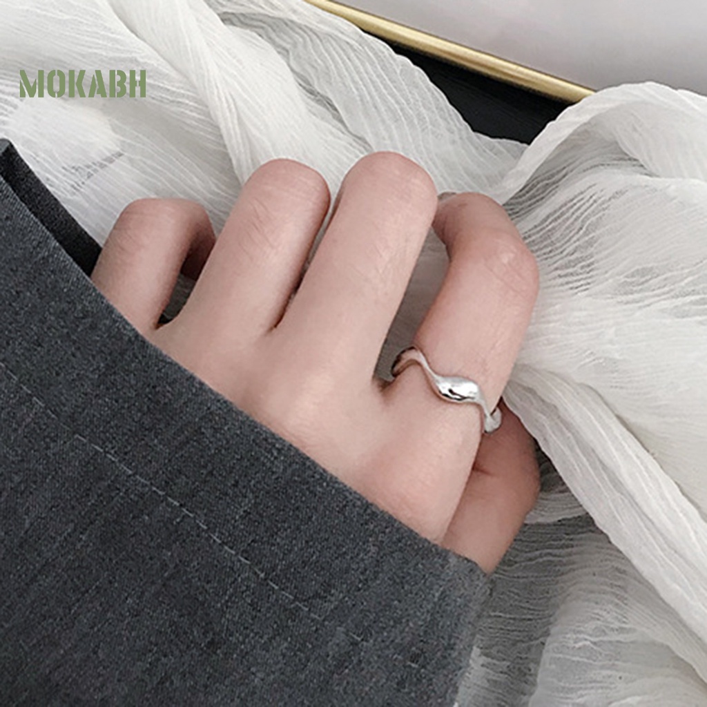 Nhẫn Đeo Ngón Tay Mạ Điện Màu Trơn Họa Tiết Hình Học Thời Trang