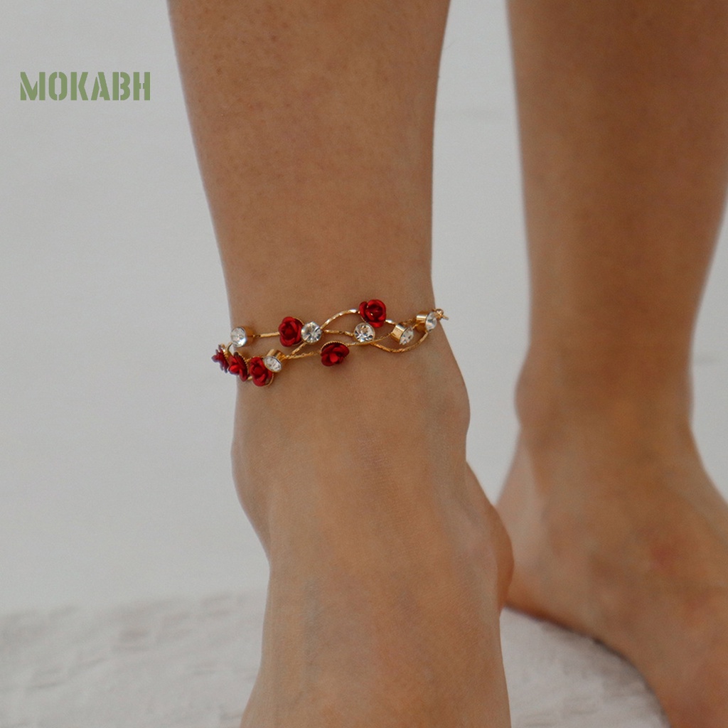 1 Bộ Vòng cổ Và Bông Tai Dáng Dài Đính Đá Màu Đỏ Tương Phản Thời Trang Dành Cho Nữ