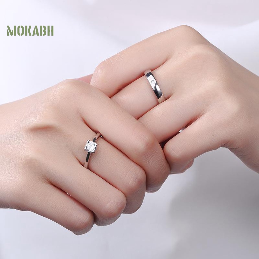 Nhẫn Đính Hôn Đính Đá Lấp Lánh Sang Trọng Dành Cho Nam Và Nữ