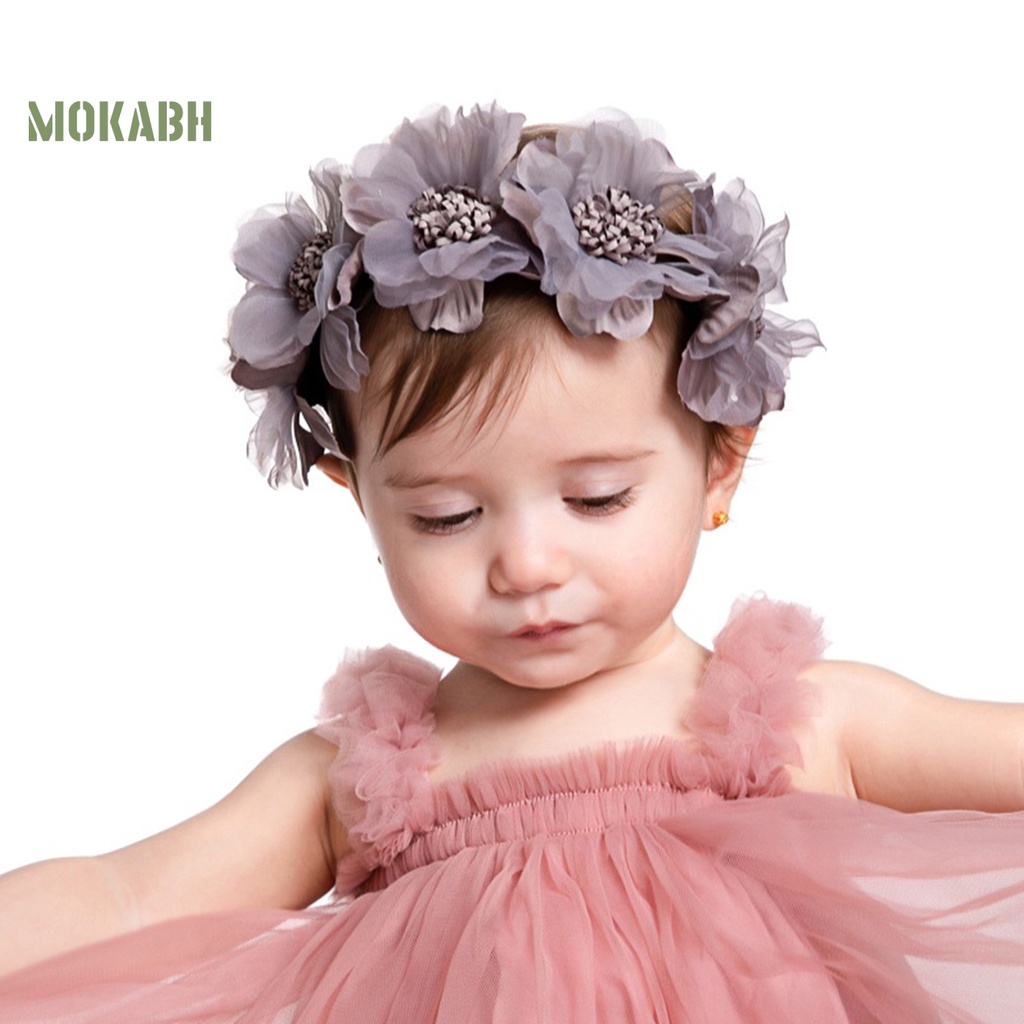 Băng Đô Hoa Co Giãn Dễ Thương Cho Bé Gái