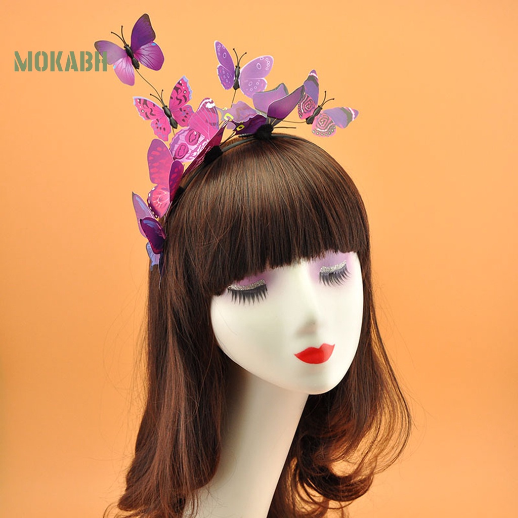 Băng Đô Cài Tóc Hình Bướm Ba Chiều Bằng Nhựa Sáng Tạo