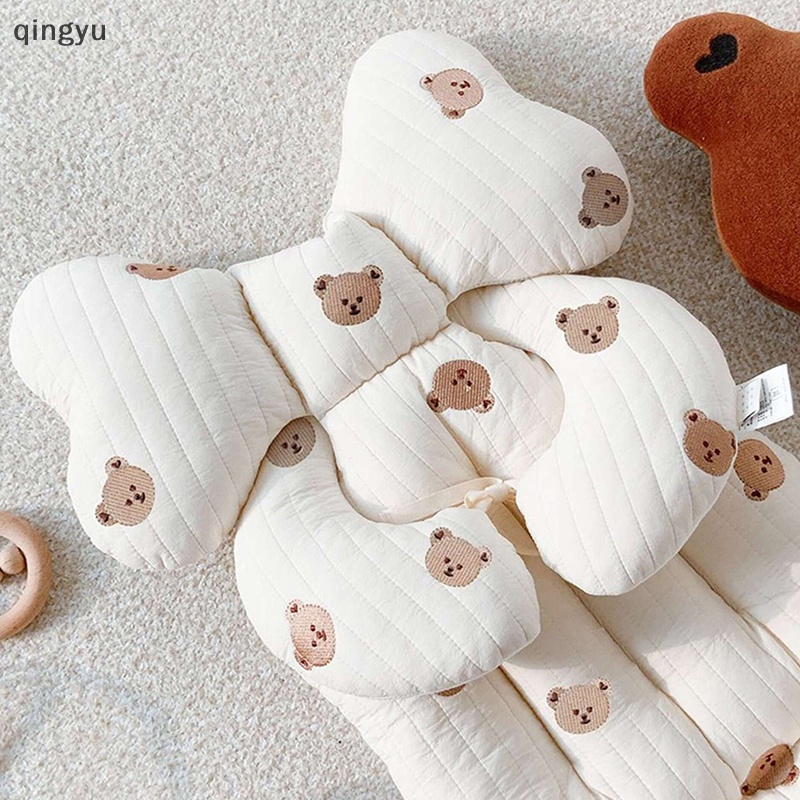 Đệm Cotton Dày Dặn Thêu Họa Tiết Lót Xe Đẩy Em Bé Mùa Thu Đông