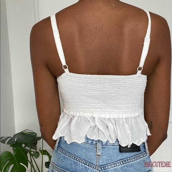 Áo Lửng Hai Dây Phối Ren Thời Trang Quyến Rũ Dành Cho Nữ