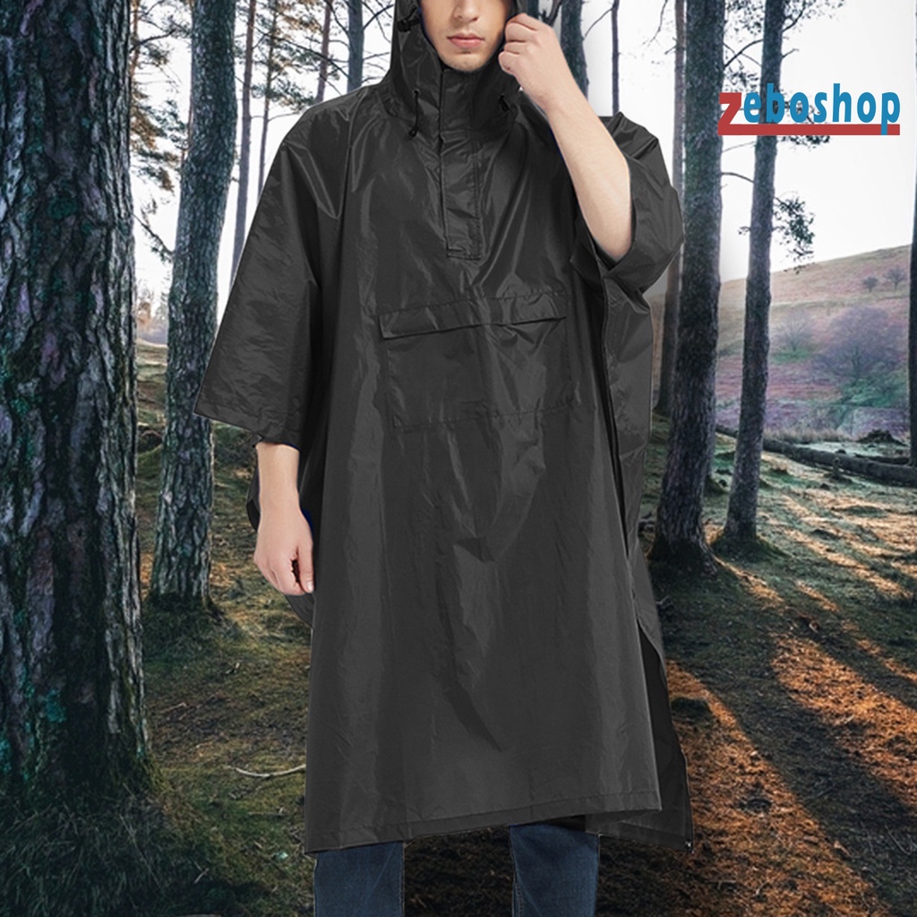 Áo Mưa Có Mũ Trùm Một Kích Thước Kẻ Sọc Phản Quang Unisex