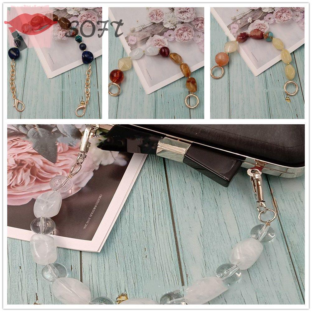 Dây Đeo Túi Xách Đính Hạt Nhựa Resin Thay Thế DIY Nhiều Màu Sắc