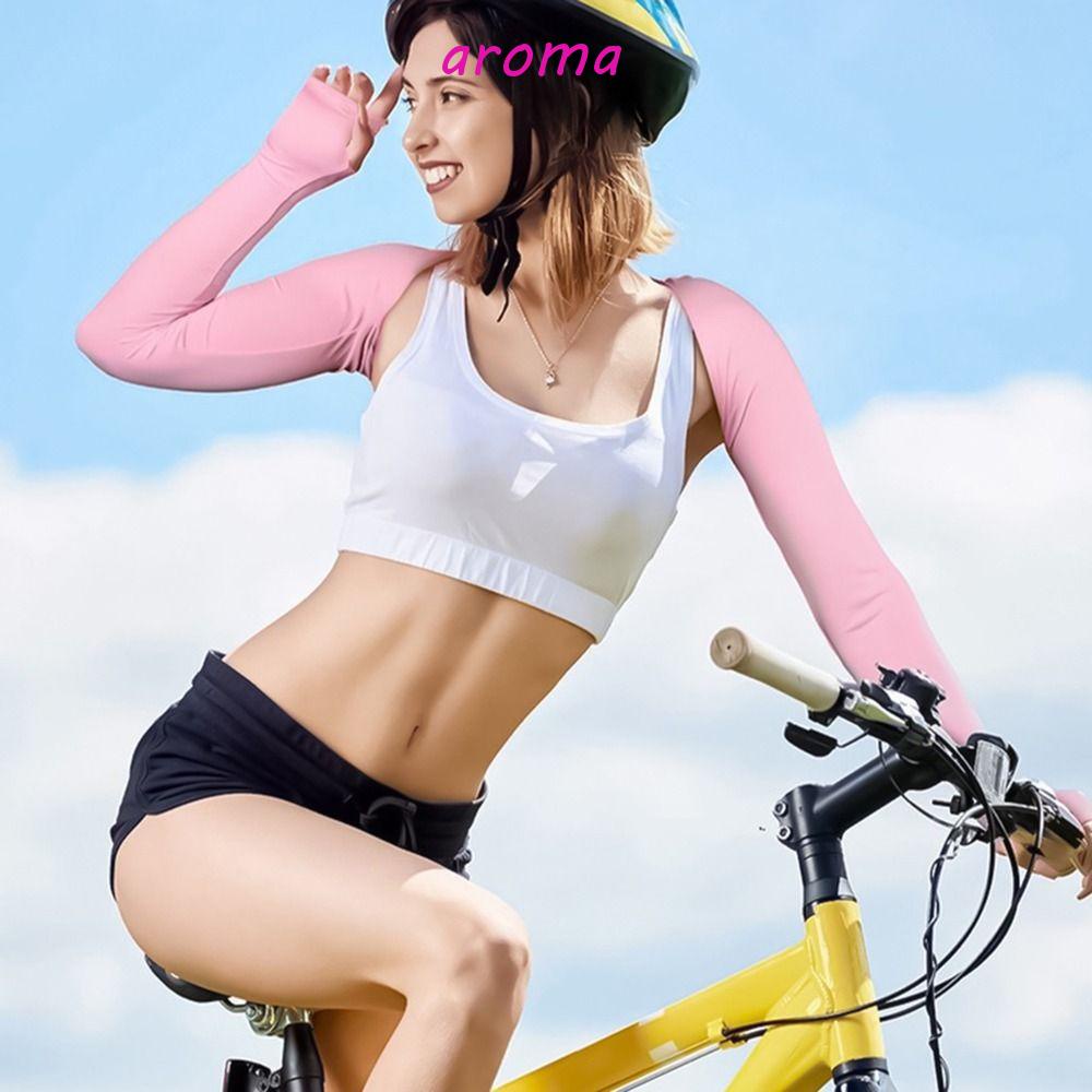 Găng Tay Dài Bằng Lụa Lạnh Màu Sắc Trơn Chống Tia UV Bảo Vệ Cánh Tay Khi Lái Xe Cho Nam