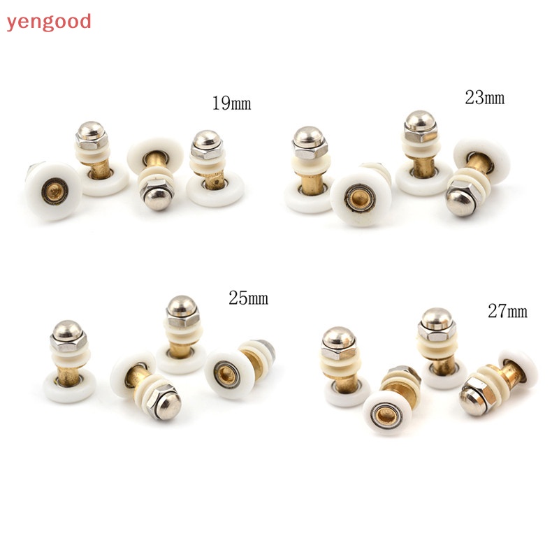 Set 4 Bánh Xe Ròng Rọc Đường Kính 19 / 23 / 25 / 27mm Chuyên Dụng Cho Cửa Nhà Tắm