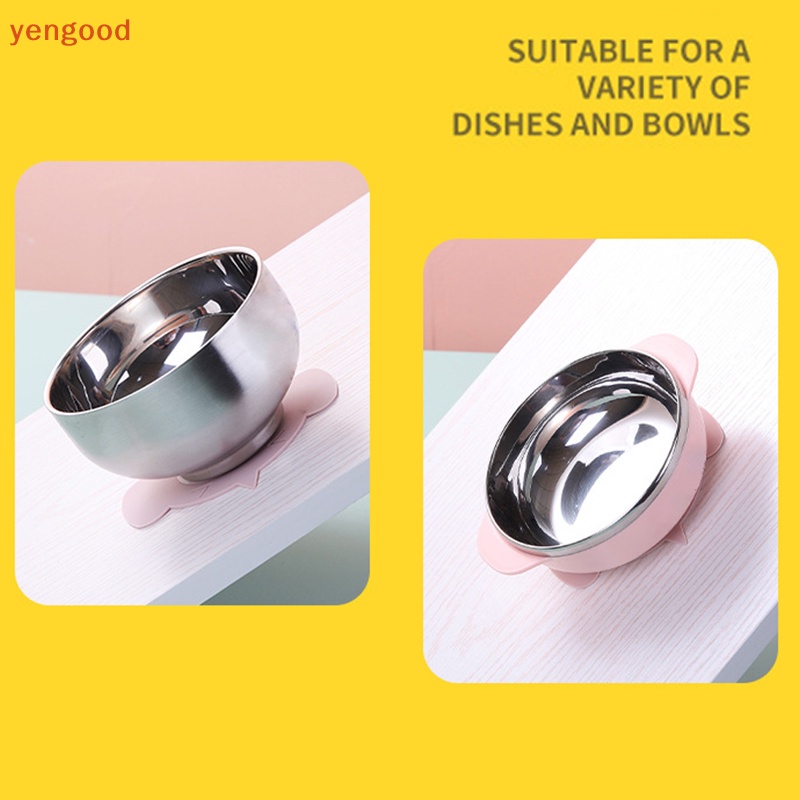 (YGD) Cốc Silicon Hai Mặt Cố Định Chống Cắt Có Giác Hút Cố Định Bàn Ăn Cho Bé l er