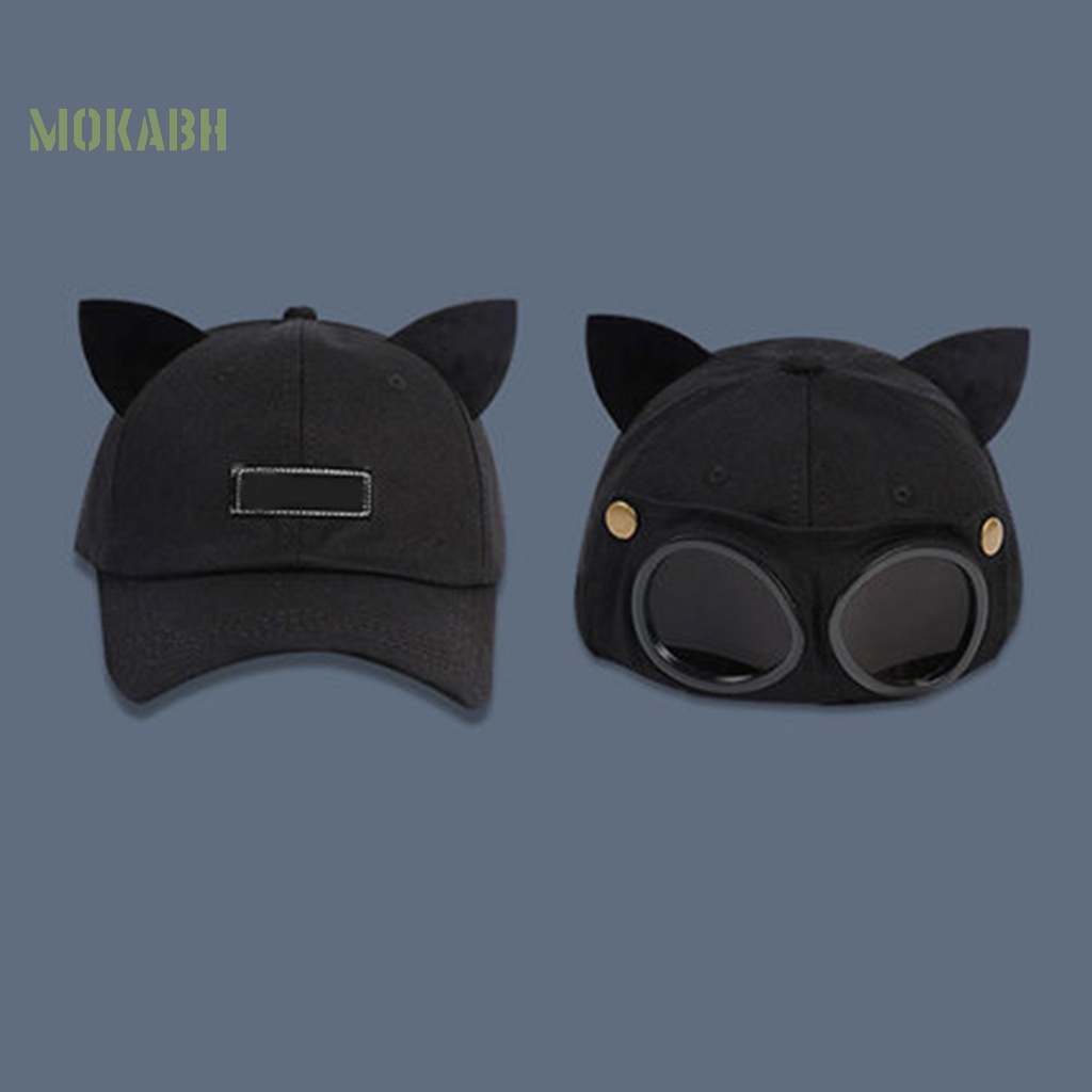 [Mok Abh] Mũ Bóng Chày Màu Trơn Có Thể Tháo Rời Và Tròng Kính Phi Công Ngoài Trời Cho Nam Và Nữ
