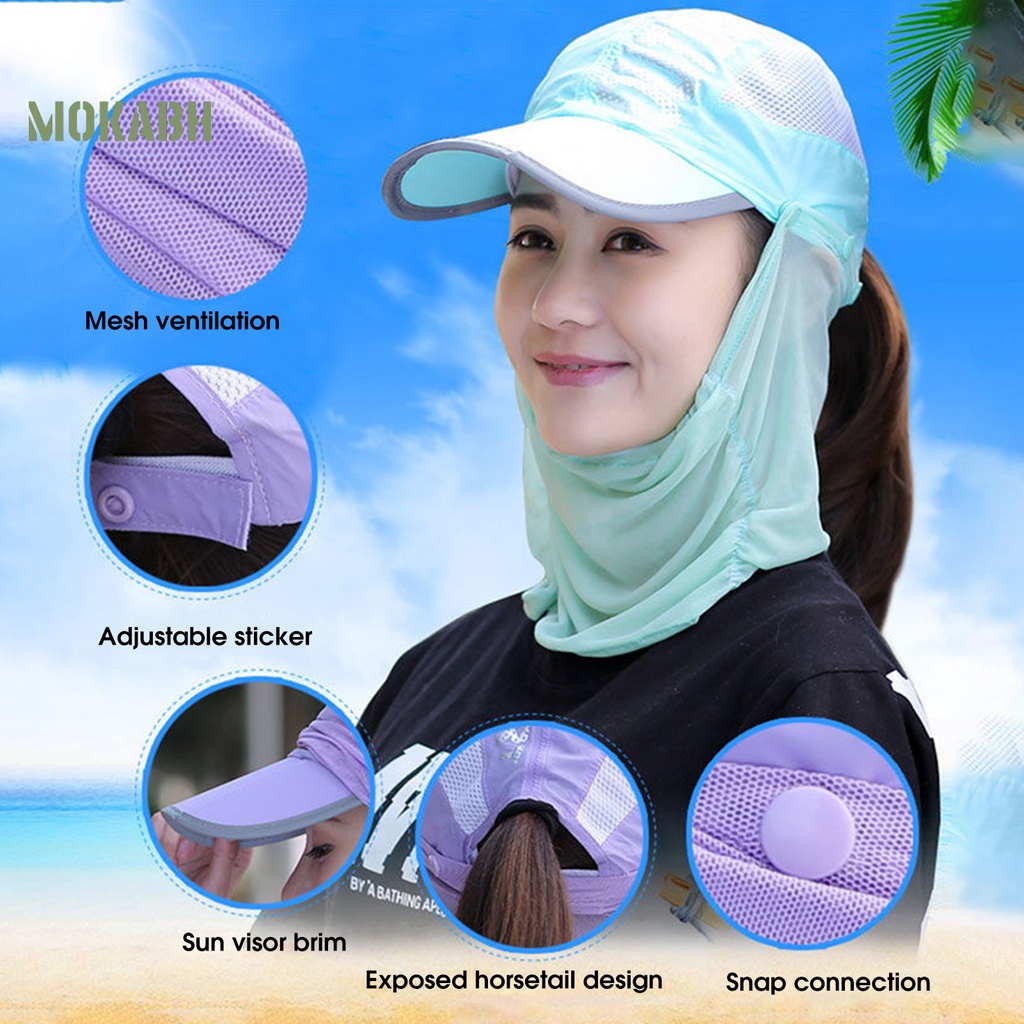 2 Mũ Lưỡi Trai Có Màng Che Mặt Chống Tia UV Có Thể Gấp Lại Dành Cho Nam Nữ