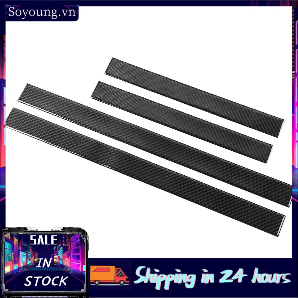 Soyoung Scuff  Protector Door Sill Cover 4Pcs Carbon Fiber Type Maintain Fit for Honda CRV 2016‑2019