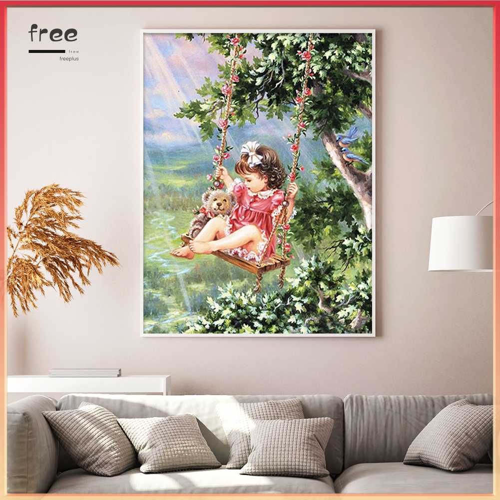 Toàn Bộ Bộ Tranh Thêu Chữ Thập 11CT Bằng cotton Thân Thiện Với Môi Trường Hình Cô Gái