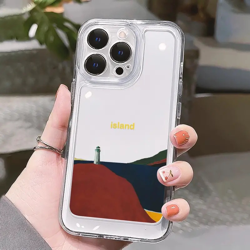 Ốp Điện Thoại TPU Mềm Trong Suốt Chống Sốc Nút Bấm Độc Đáo Cho IPhone 11 14 13 12 Pro Max XS X XR 7 + 8 6 6S Plus Sự Bảo Vệ