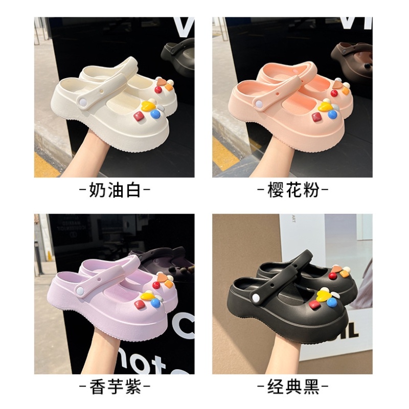 Dép Đế Dày Đục Lỗ Chống Trượt Dễ Thương Thời Trang Mùa Hè