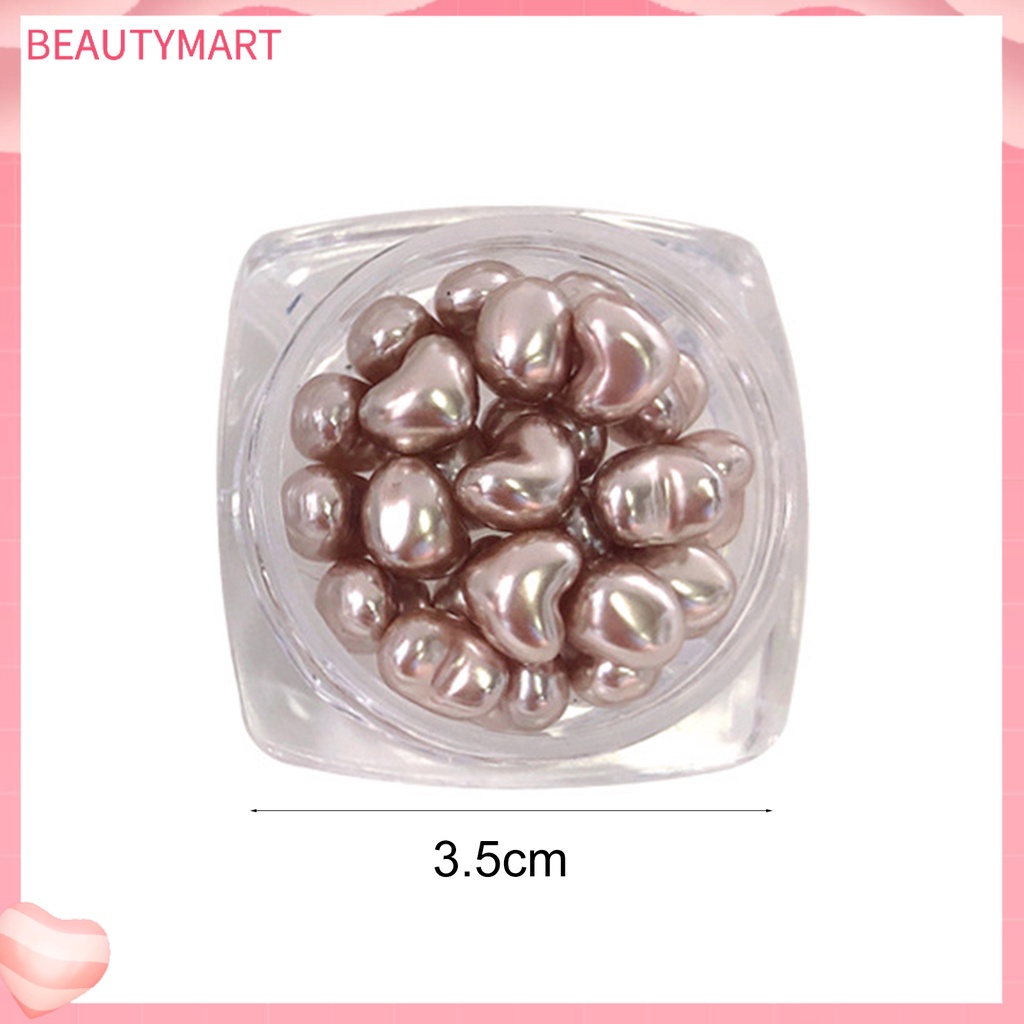 1 Hộp Phụ Kiện Trang Trí Móng Tay Nghệ Thuật Hình Trái Tim Màu Sắc Tươi Sáng Lấp Lánh