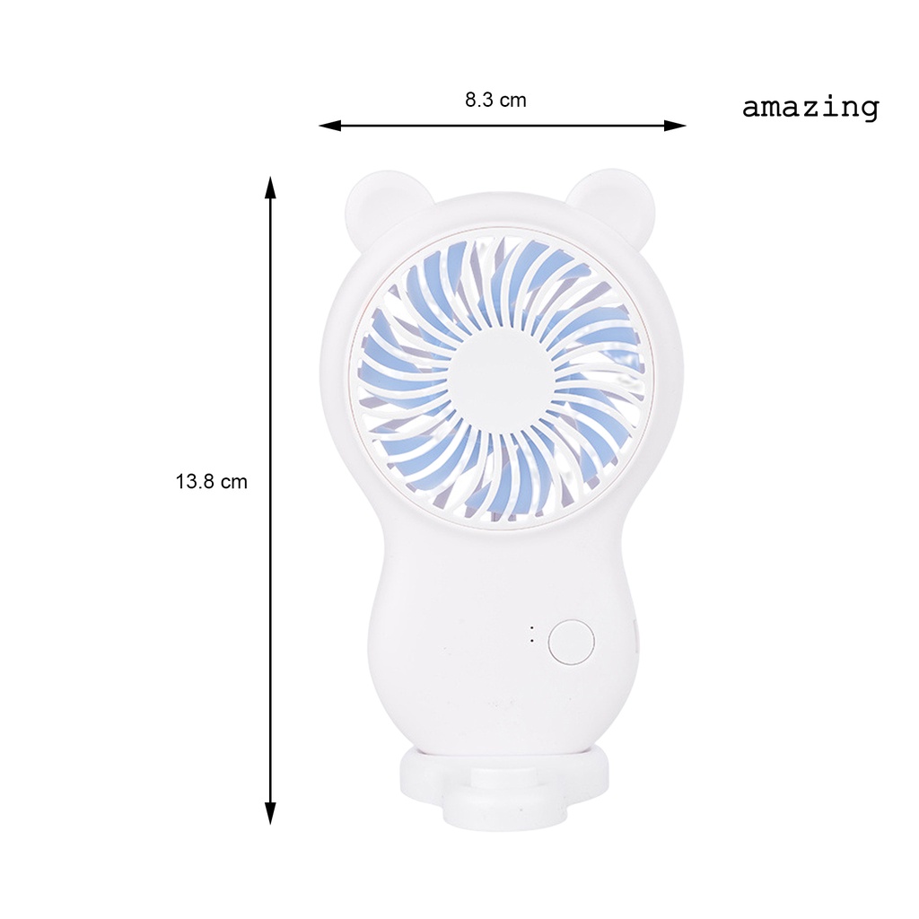 Quạt Làm Mát Mini Cầm Tay Hình Hoạt Hình Gió Thấp Tiếng Ồn Chất Liệu Dày Dặn Có Thể Sạc Lại