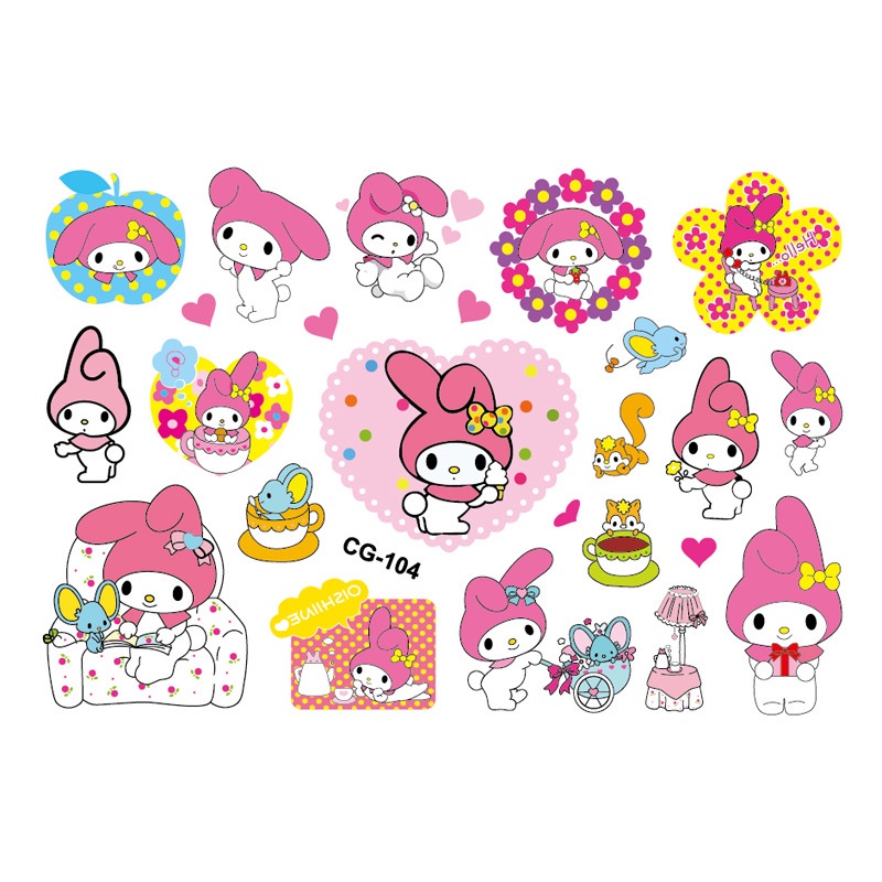 1 Hình Xăm Dán Kuromi Melody Kích Thước 11X15.5cm