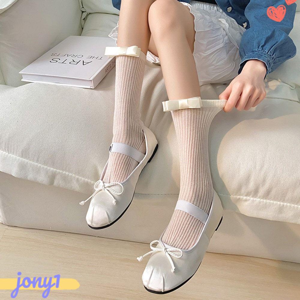 Vớ Siêu Mỏng Thoáng Khí Đính Nơ Dễ Thương