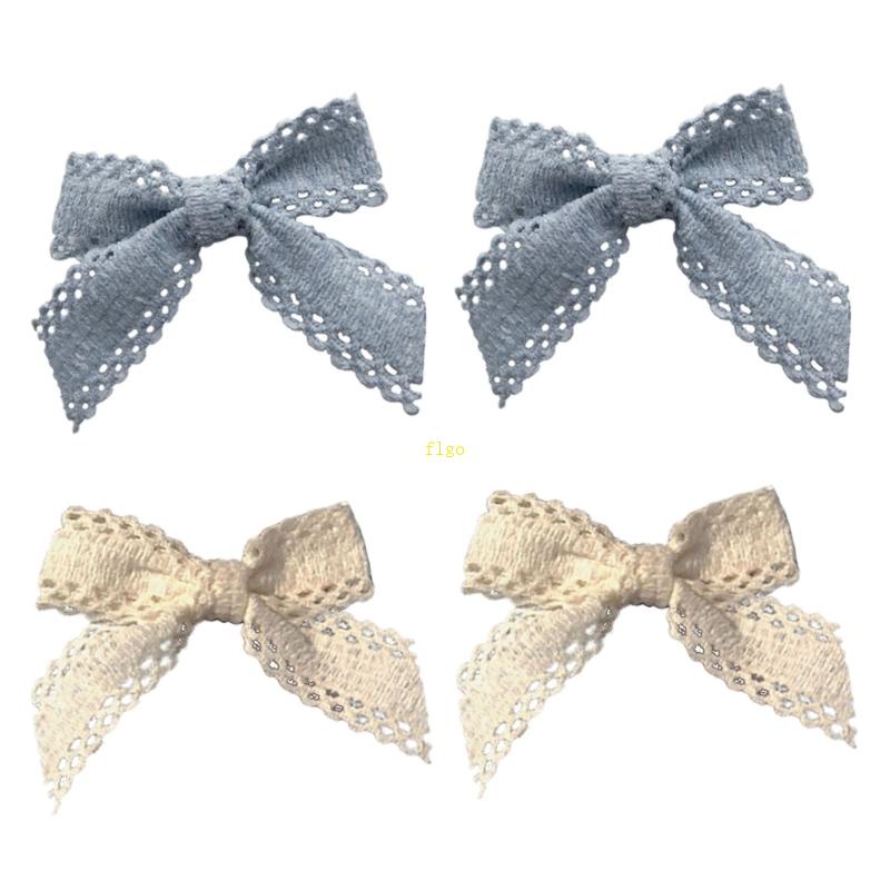 Set 2 Kẹp Tóc Mini Thắt Nơ Phối Ren Dễ Thương Dành Cho Nữ