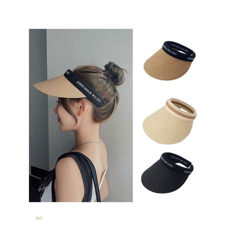 Mũ Lưỡi Trai Nửa Đầu Chống Nắng Thêu Chữ Thời Trang