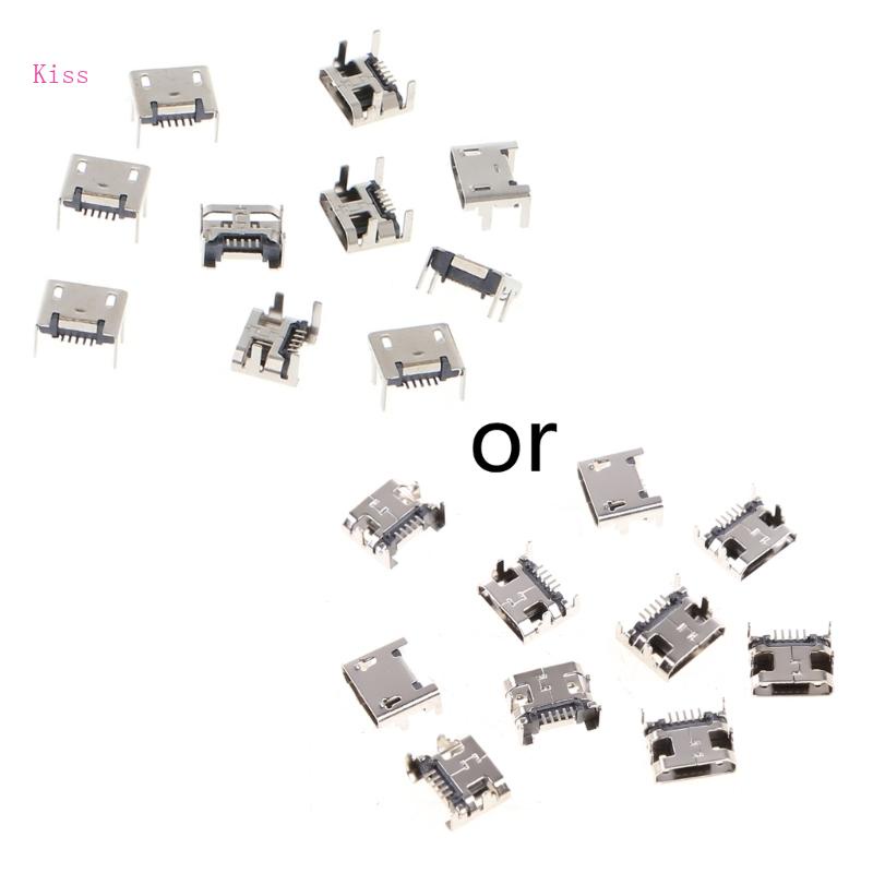 Set 10 Ổ Cắm Micro USB Type B 5 Pin SMD 4 Chân 90 Độ Chuyên Dụng