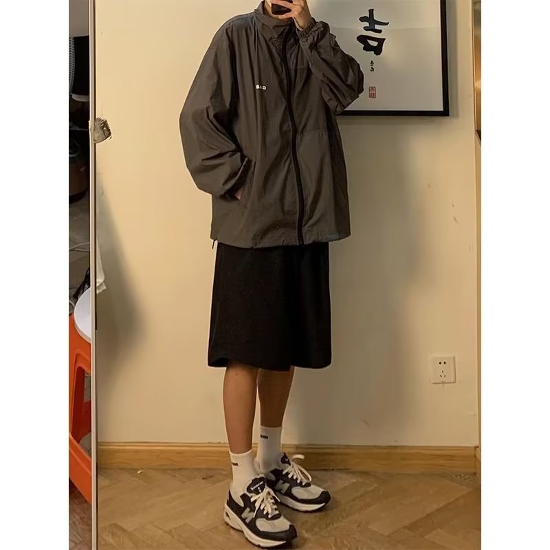 Áo Khoác Chống Nắng Chất Liệu Lụa Lạnh Nhanh Khô Phong Cách Retro Nhật Bản Cho Nam Giới