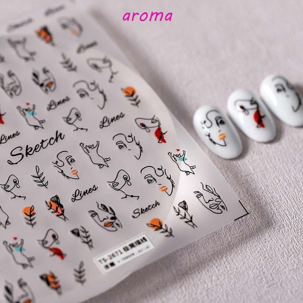 Miếng Dán Trang Trí Móng Tay Tự Dính Họa Tiết Hoạt Hình Xinh Xắn