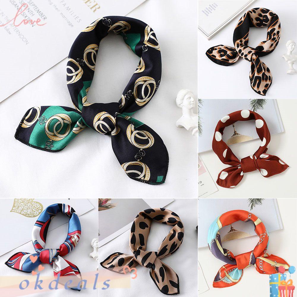 Khăn Choàng Đầu Bằng Lụa In Họa Tiết Thời Trang Dành Cho Nữ