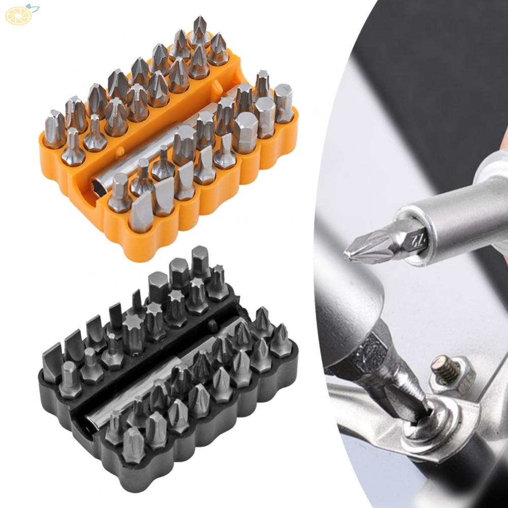 【VARSTR】Screwdriver Bits Black Chrome Vanadium Steel Hex Shank Slotted Cross Yellow