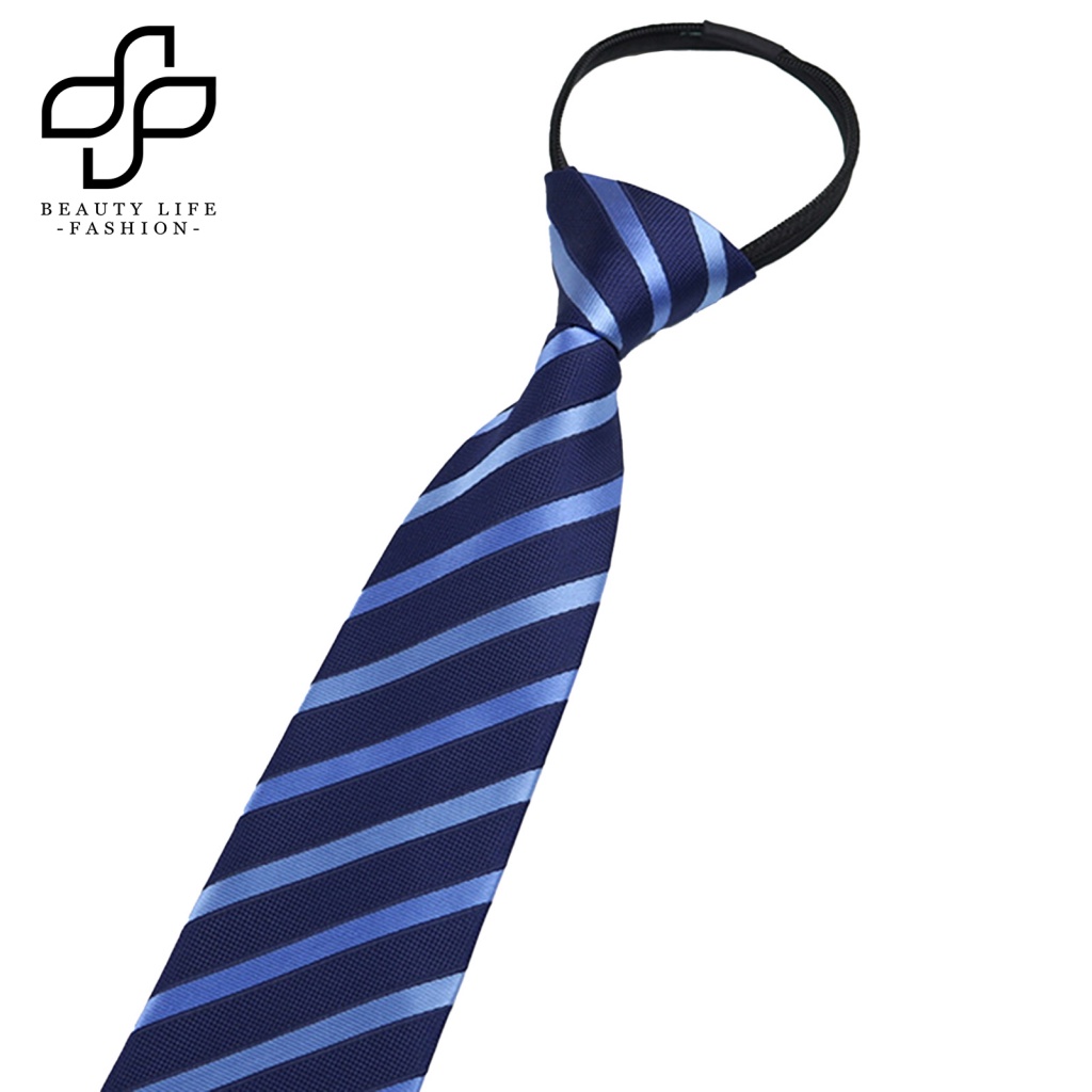 Beautylifefashion Cà Vạt Công Sở Kẻ Sọc Có Khóa Kéo Đầu Mũi Tên Loại Tốt Cho Đám Cưới Cho Nam
