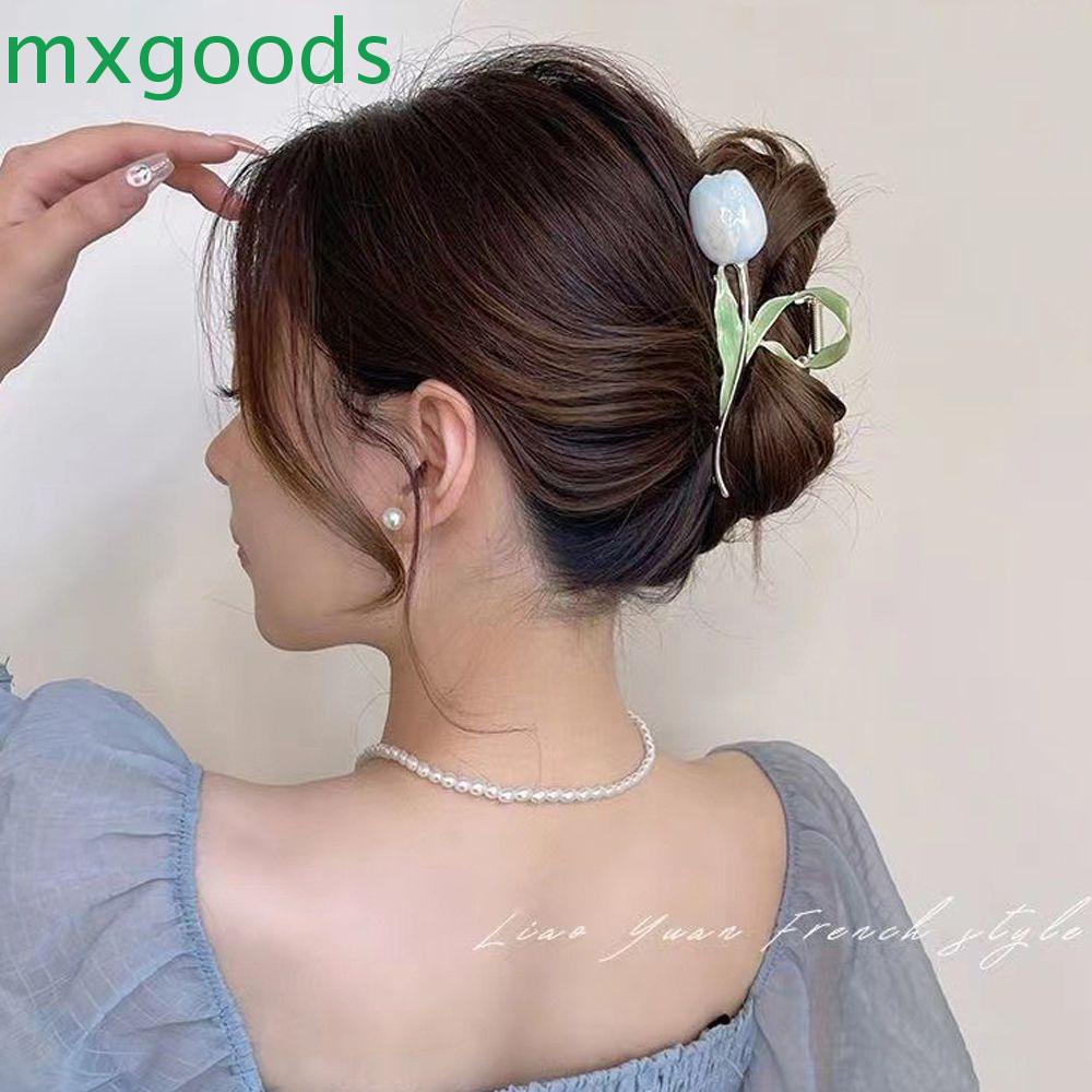 Kẹp Tóc Kim Loại Hình Hoa Tulip / Cá Mập Ngọt Ngào Thanh Lịch Cho Nữ