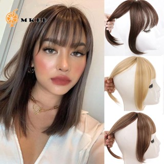 Bộ Tóc Giả Nối Dài Mái Ngang 3D Tàng Hình Chịu Nhiệt Màu Trắng Tự Nhiên